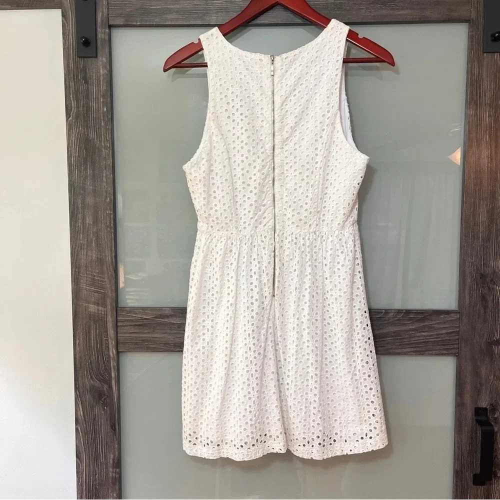 One Clothing Los Angeles White Sleeveless Eyelet Dress Exposed Zipper Juniors M - Picture 5 of 7